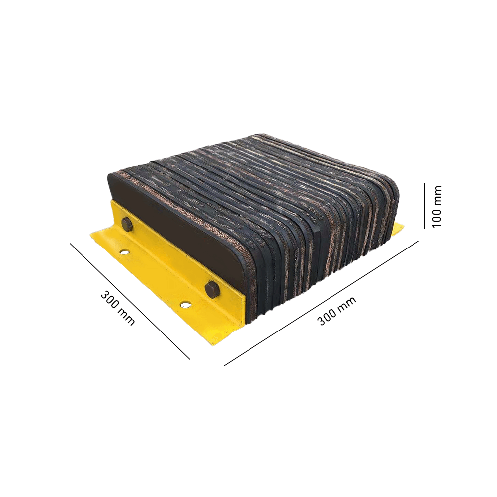 Heeve Loading Dock & Warehouse 300mm x 300mm x 100mm Heeve Laminated Rubber Dock Bumper With Steel Angle