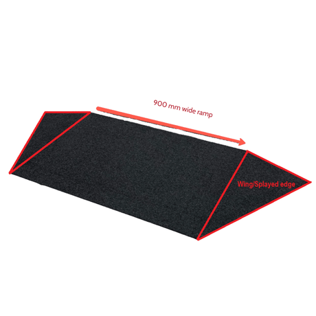 Heeve Mobility Ramps Heeve Recycled Rubber Wheelchair Threshold Door Ramp 1:10 Gradient