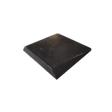 black rubber ramp rear view on white background 
