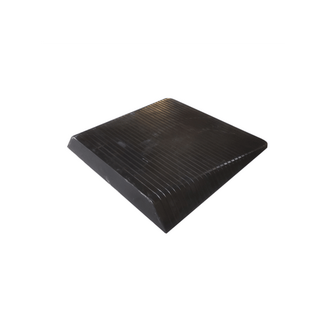 black rubber ramp rear view on white background 