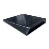 black rubber ramp rear view on a solid white background