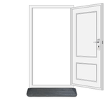 black rubber ramp installed on vector doorway