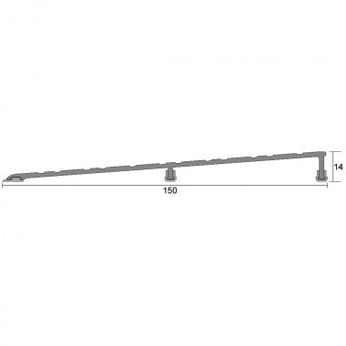 Details and dimension of Kilargo 150mm Heavy-Duty Aluminium Threshold Plate 14mm High