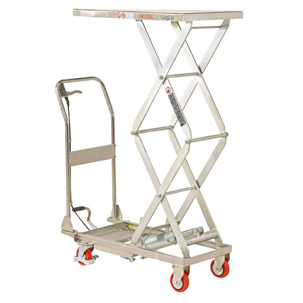 Troden Workshop Equipment Liftex Stainless Steel Scissor Lift Trolleys, Up to 350kg Capacity