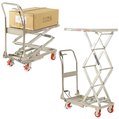 Troden Workshop Equipment Liftex Stainless Steel Scissor Lift Trolleys, Up to 350kg Capacity
