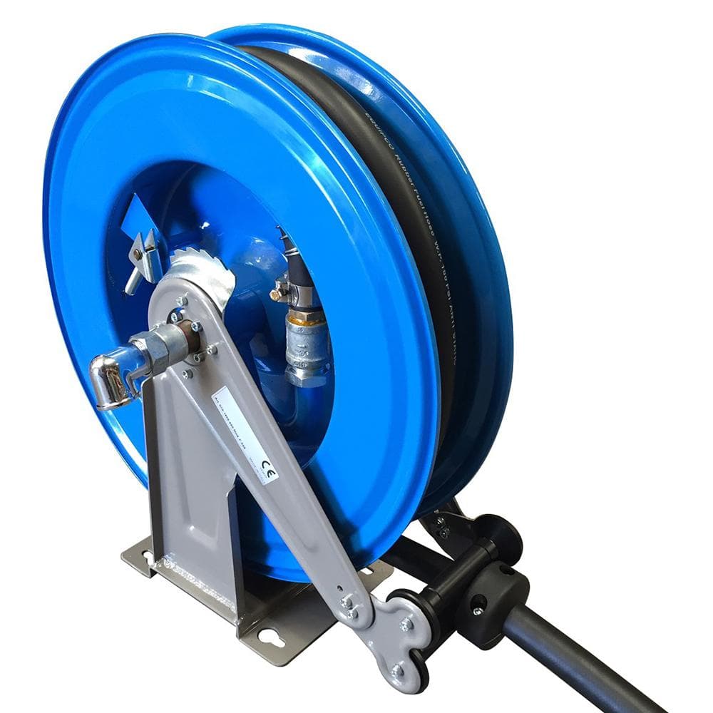 Meclube Steel Rewind Hose Reel & Nozzle Fitted with 1" 10-Metre Hose - Equipco - Ramp Champ