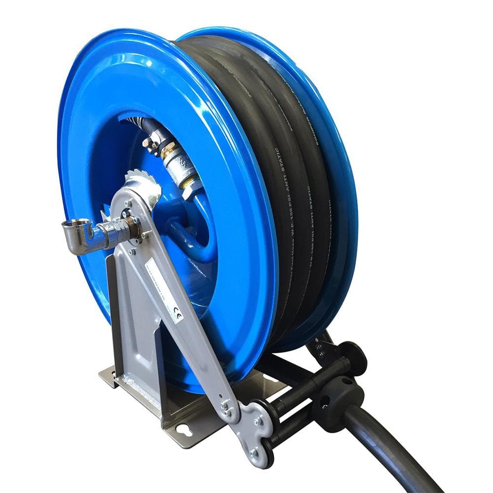 Meclube Steel Rewind Hose Reel & Nozzle Fitted with 1" 10-Metre Hose - Equipco - Ramp Champ