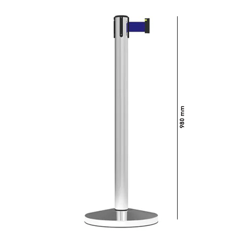 Barrier Group Traffic Control & Parking Equipment Blue Barrier Group Midline Economy Portable Single Belt Post