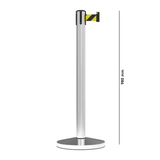 Barrier Group Traffic Control & Parking Equipment Black/Yellow Barrier Group Midline Economy Portable Single Belt Post