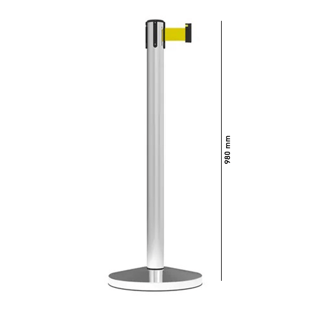 Barrier Group Traffic Control & Parking Equipment Yellow Barrier Group Midline Economy Portable Single Belt Post