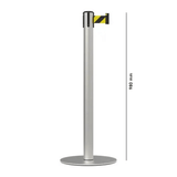 Barrier Group Traffic Control & Parking Equipment Black/Yellow Barrier Group Slimline Premium Portable Single Belt Post