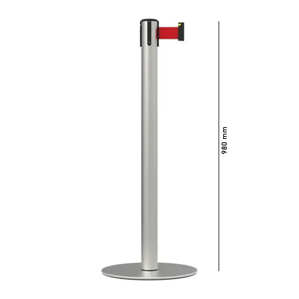 Barrier Group Traffic Control & Parking Equipment Red Barrier Group Slimline Premium Portable Single Belt Post