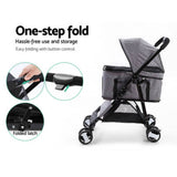 Ramp Champ Pet Products i.Pet 3-in-1 Foldable Pet Stroller Dog Carrier Mid Size - Grey