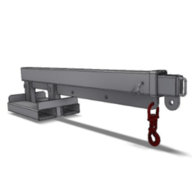DHE Materials Handling Long DHE 2.5-Tonne Rigid Jib Lifting Crane Forklift Attachment