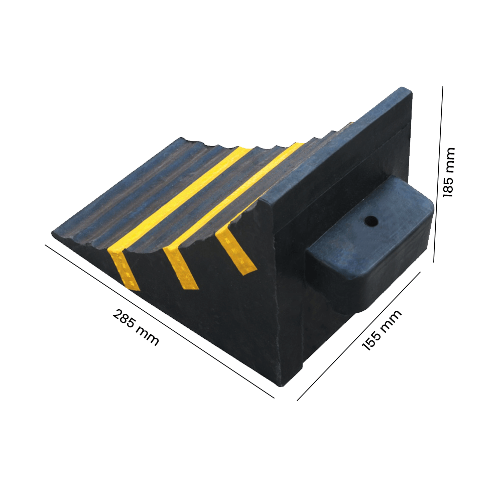 Heeve Wheel Chock 285mm x 155mm x 185mm Heeve Portable Rubber Wheel Chock with Reflector