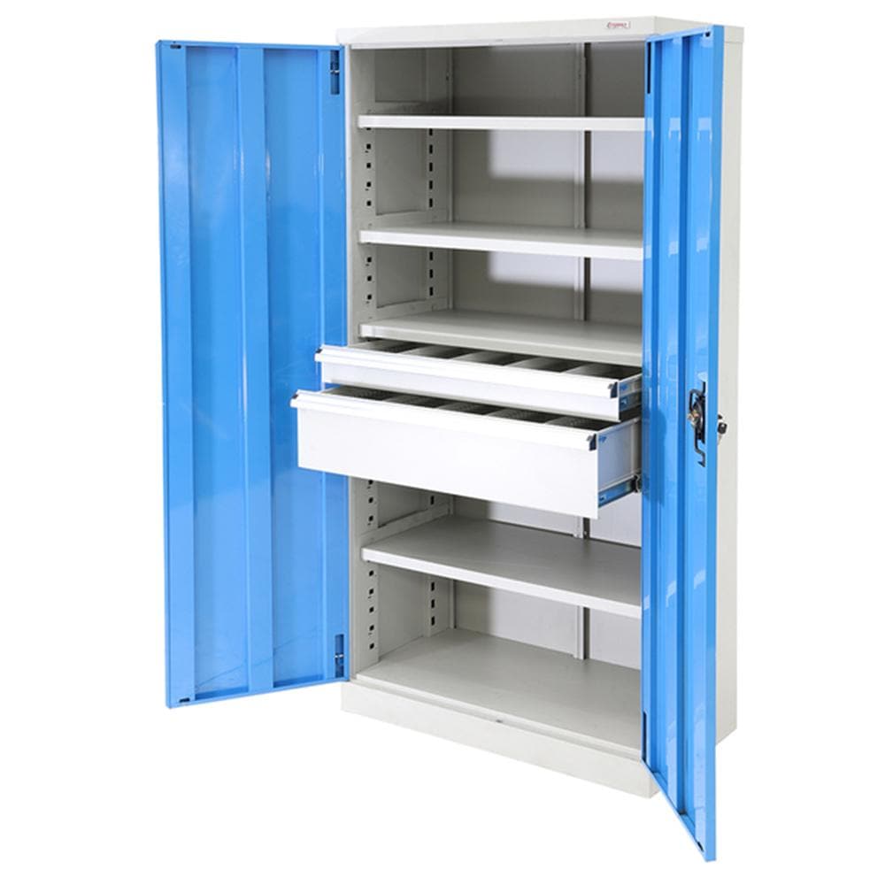 Troden Workshop Equipment Stormax Full Height Heavy Duty Storage Cabinet -150kg Capacity