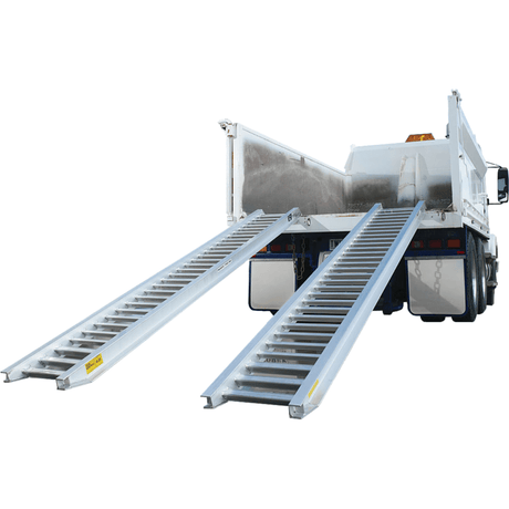 Aluminium loading ramps with a 3-tonne capacity from Sureweld on display
