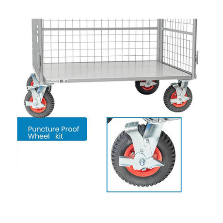 Durolla Materials Handling Durolla Heavy Duty Three-Sided Mesh Cage Trolley (Without Shelves)
