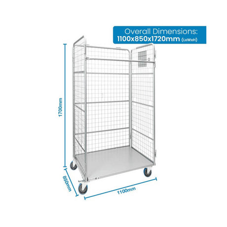 Durolla Materials Handling Durolla Heavy Duty Three-Sided Mesh Cage Trolley (Without Shelves)