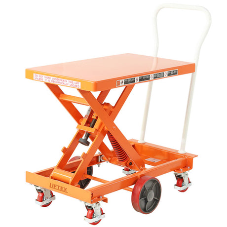 Troden Workshop Equipment 830x500mm Liftex Spring Scissor Lift Trolley with Centre Wheel Kit