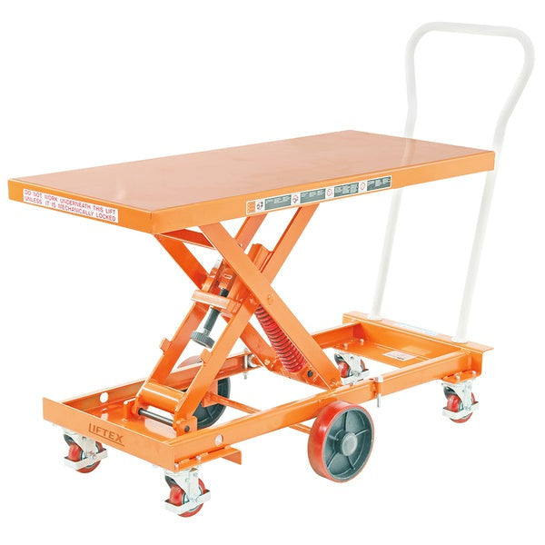 Troden Workshop Equipment 1200x500mm Liftex Spring Scissor Lift Trolley with Centre Wheel Kit