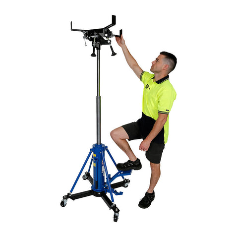 TradeQuip Professional Transmission Lifter Hydraulic, 1000kg 4-Way Til ...