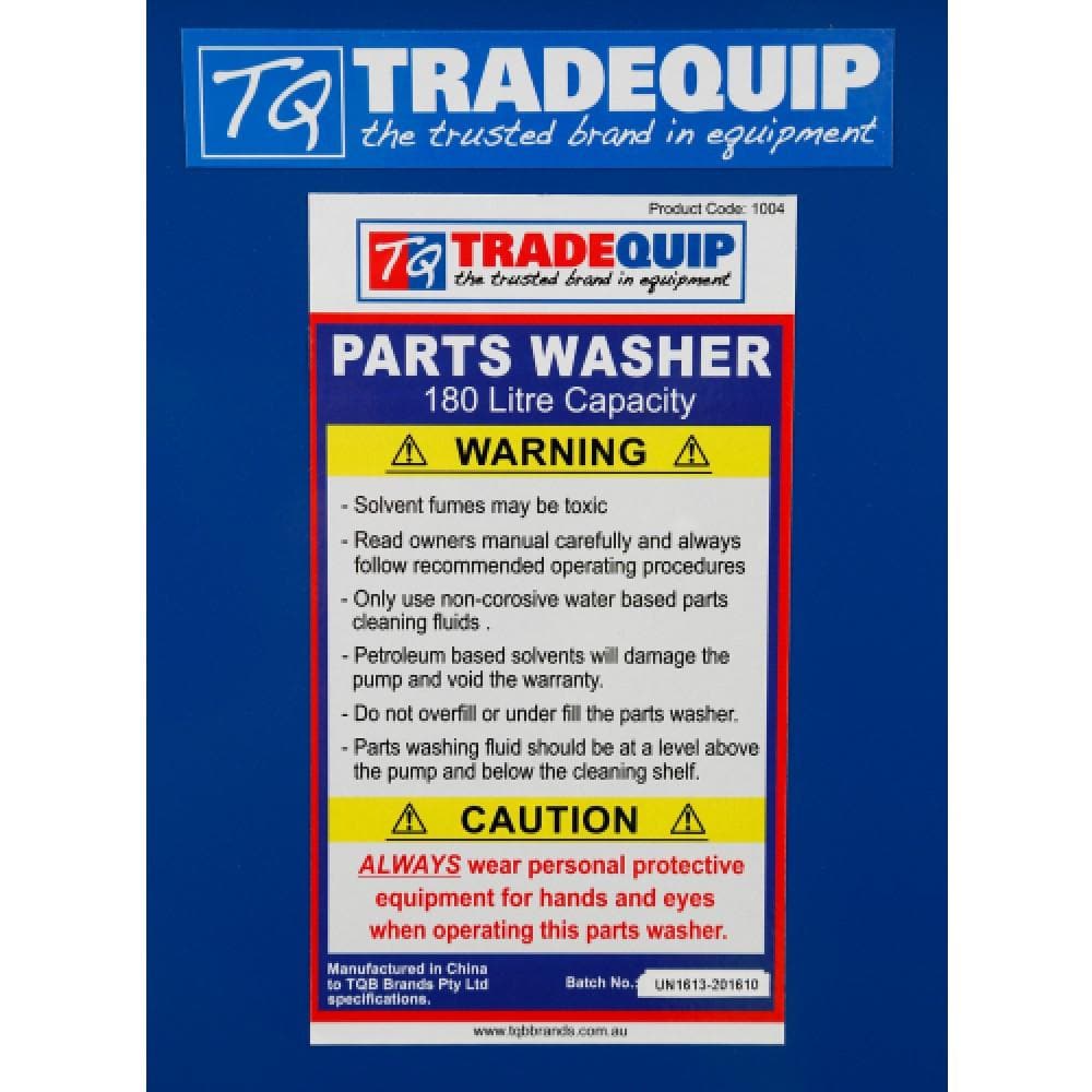 TradeQuip Professional Parts Washer 180-Litre - TradeQuip - Ramp Champ