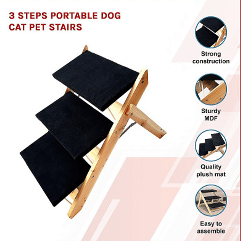 New Aim Pet Products New Aim 3 Steps Portable Dog Cat Pet Stairs