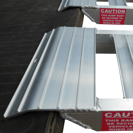 Whipps Heavy Duty Whipps Non-Folding Aluminium Curved Mower Ramps, Pair