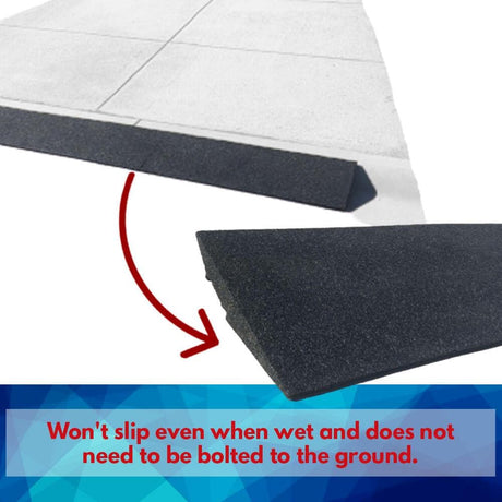 Heeve Traffic Control & Parking Equipment 1m (1 x Ramp) Heeve Driveway Rec. Rubber Kerb Ramp 1m Sections for Rolled-Edge Kerb