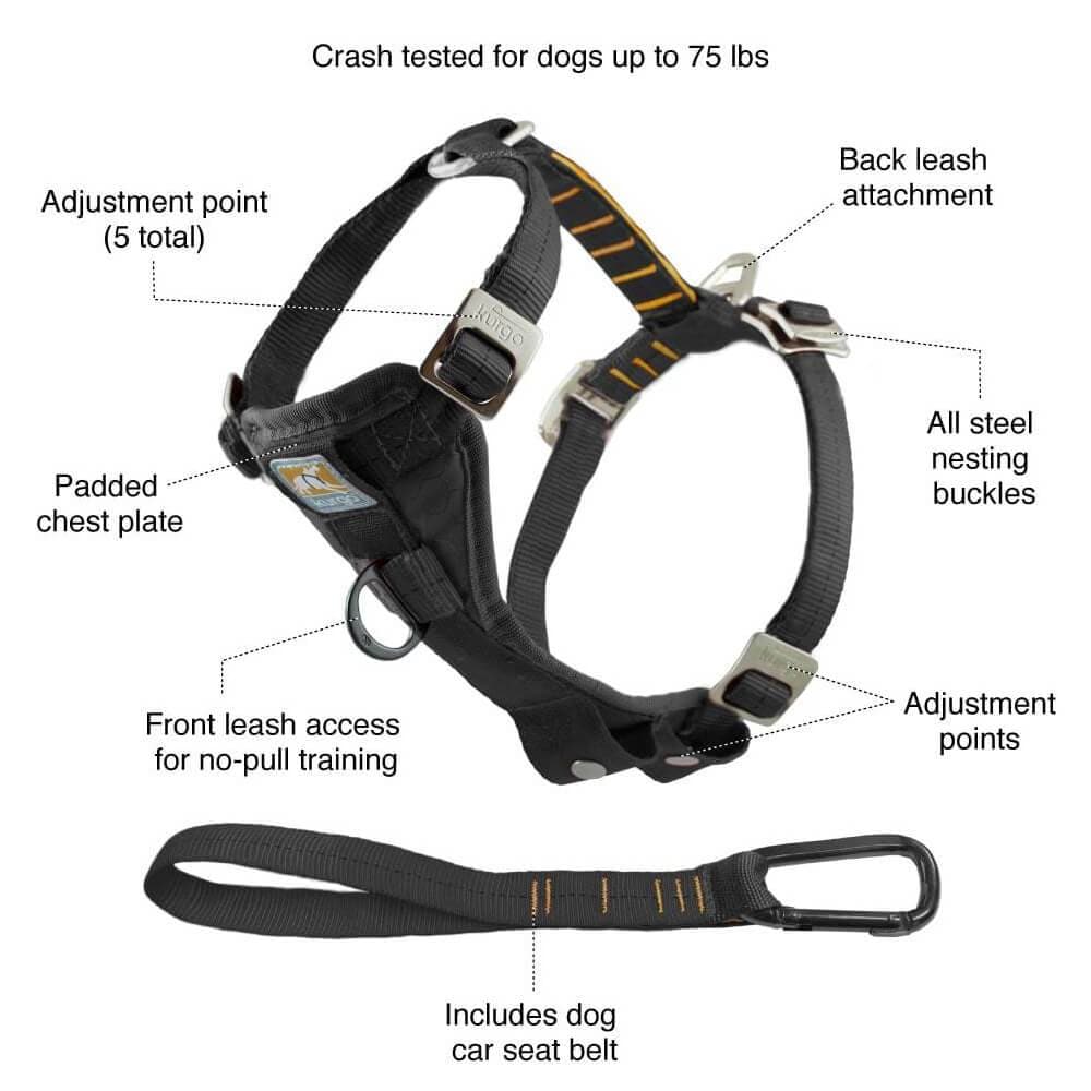 Kurgo® Tru-Fit Enhanced Strength Dog Car Harness - Black - Kurgo - Ramp Champ